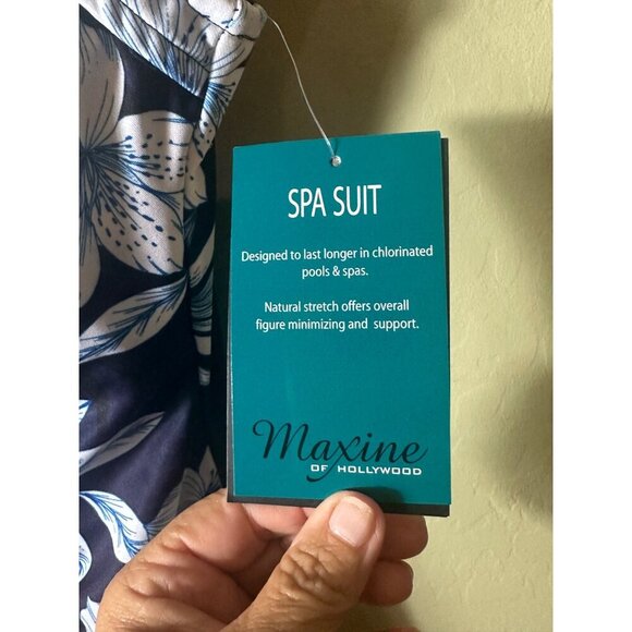 Maxine of Hollywood Women's Standard Spa Shirred Girl Leg One Piece Swimsuit 14 - Picture 5 of 7